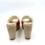 Zeppe Sabot Espadrilles in Camoscio Terracotta con zeppa 10 cm e plateau 4 cm mod. FLASH VELOUR art. 11558013 - immagine 4