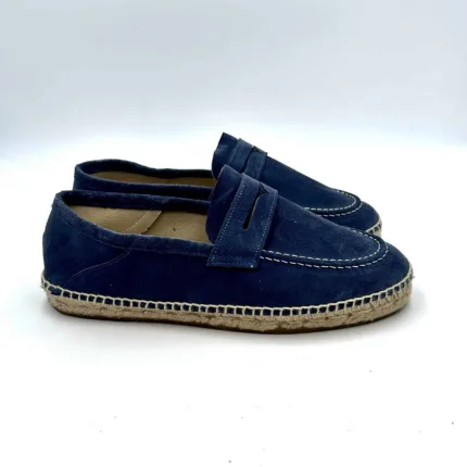 Espadrilles Uomo Suede Loafers Hamptons Manebi in camoscio Patriot Blue Jeans