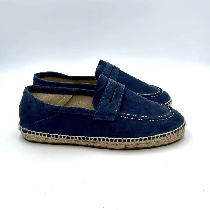 Espadrilles Uomo Suede Loafers Hamptons Manebi in camoscio Patriot Blue Jeans, foto 1 di 5