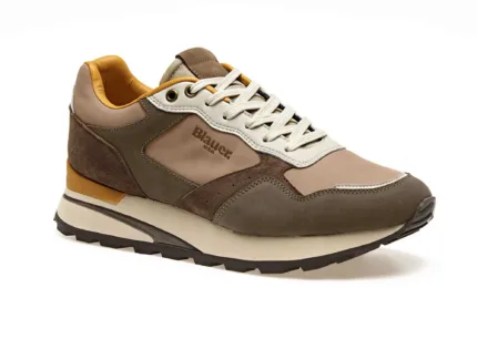 Sneakers Uomo Blauer In Camoscio Beige cod. F3MARS03 H 5cm