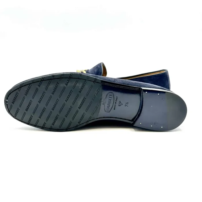 Mocassino con Fibia Oro Barrett in Camoscio Blu art 231U069.1, foto 5 di 6