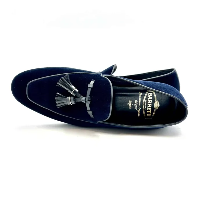 Mocassino con Nappine Barrett in velluto Blu art 211U032.1, foto 6 di 7