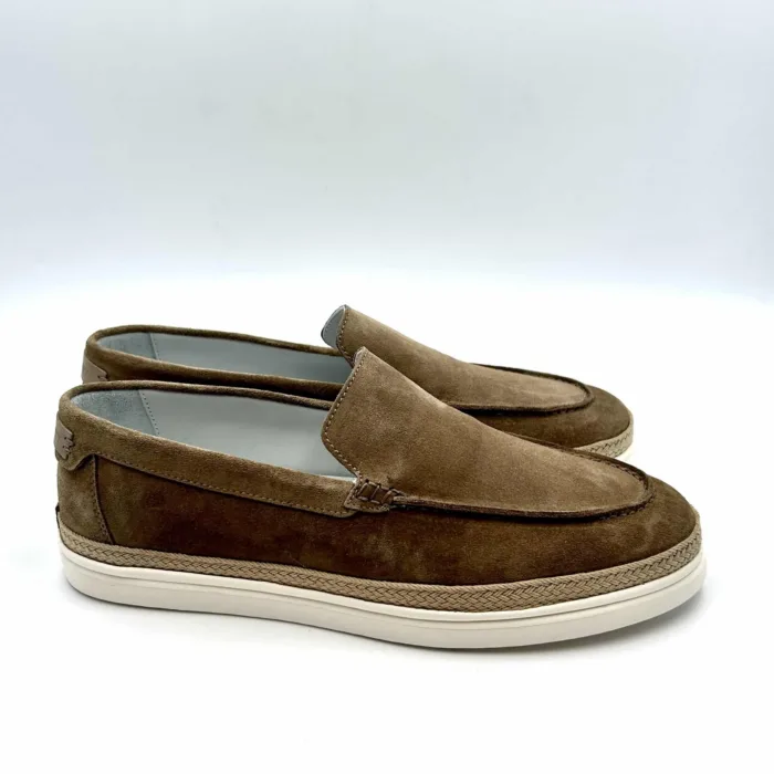 Mocassino Barrett scamosciato Beige e suola in gomma bianca e dettaglio corda art 12302.1, foto 1 di 5
