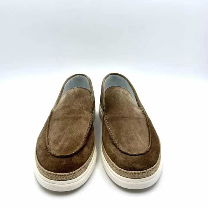Mocassino Barrett scamosciato Beige e suola in gomma bianca e dettaglio corda art 12302.1, foto 2 di 5