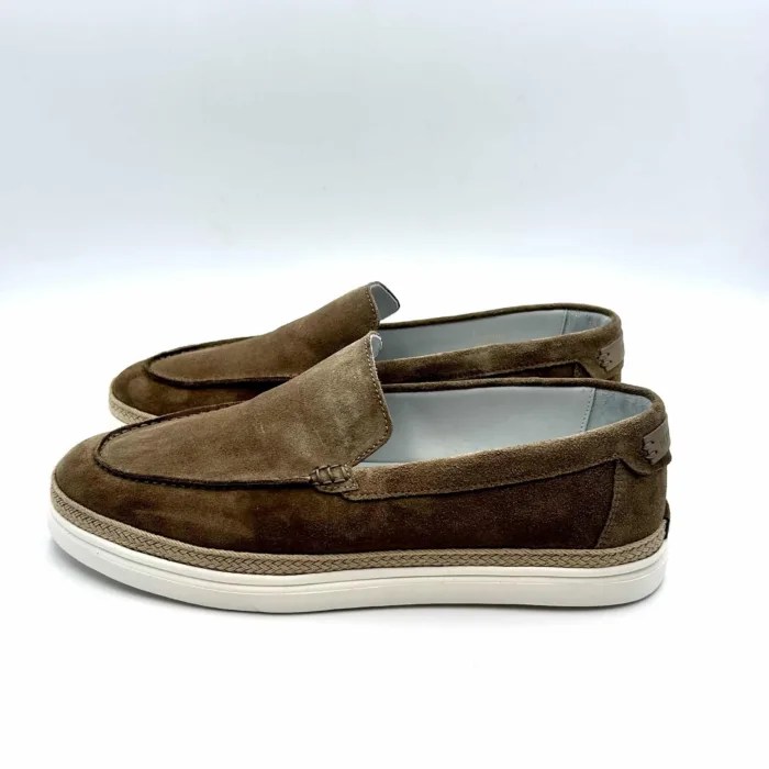 Mocassino Barrett scamosciato Beige e suola in gomma bianca e dettaglio corda art 12302.1, foto 3 di 5