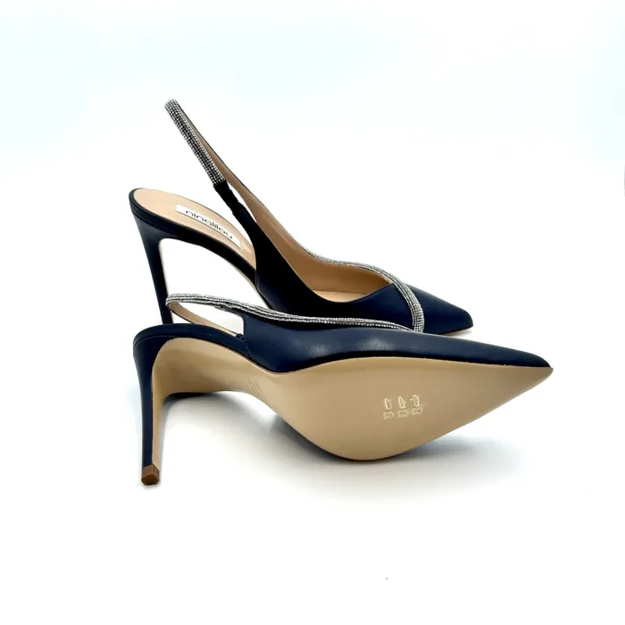 Decolletè Gioiello Ninalilou in nappa Blu con dettaglio Swaroski e tacco 9 cm art 331230L9, foto 5 di 5