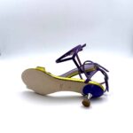 Sandali Lella Baldi in Vernice viola e Fascia Lamè Oro, Tacco 6 cm art. LT515M - immagine 4