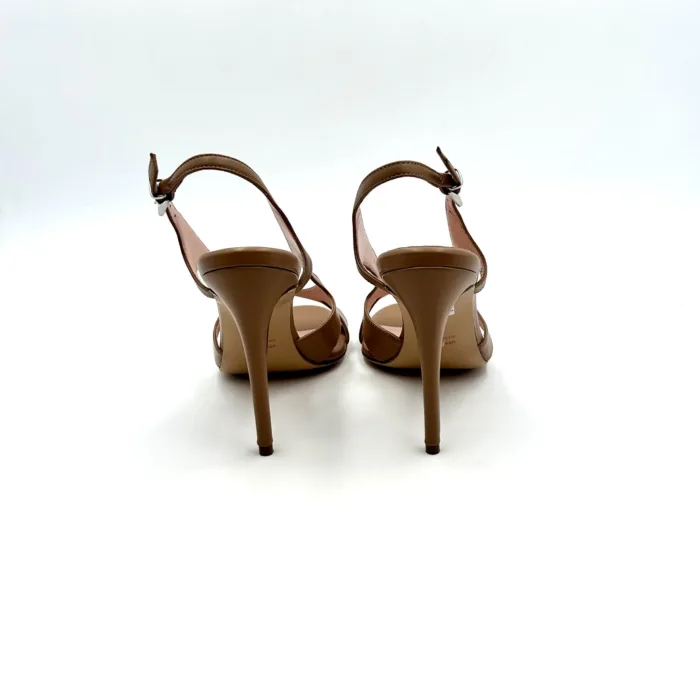 Sandalo Anna F in nappa Camelia  tacco 11 cm e plateau interno 1 cm art. 3627, foto 4 di 6