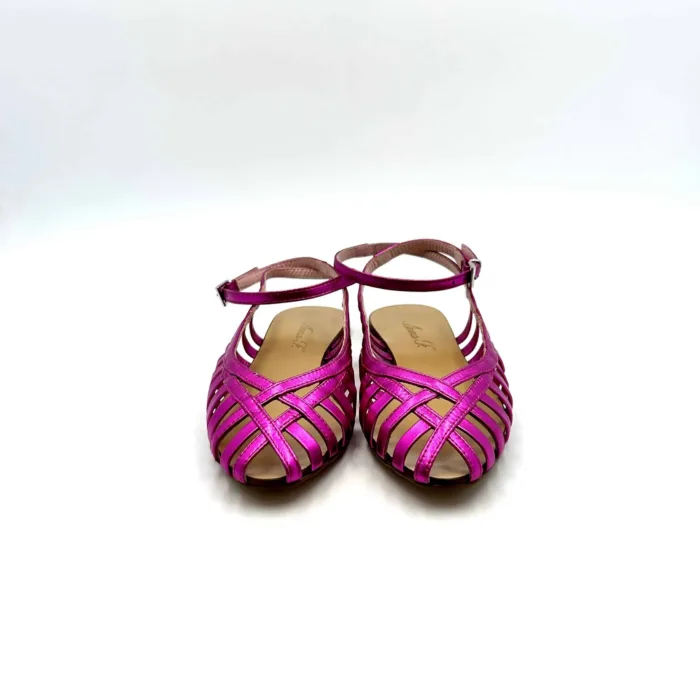Sandalo Ragnetto Anna F in nappa laminata Fucsia art. 513, foto 3 di 5