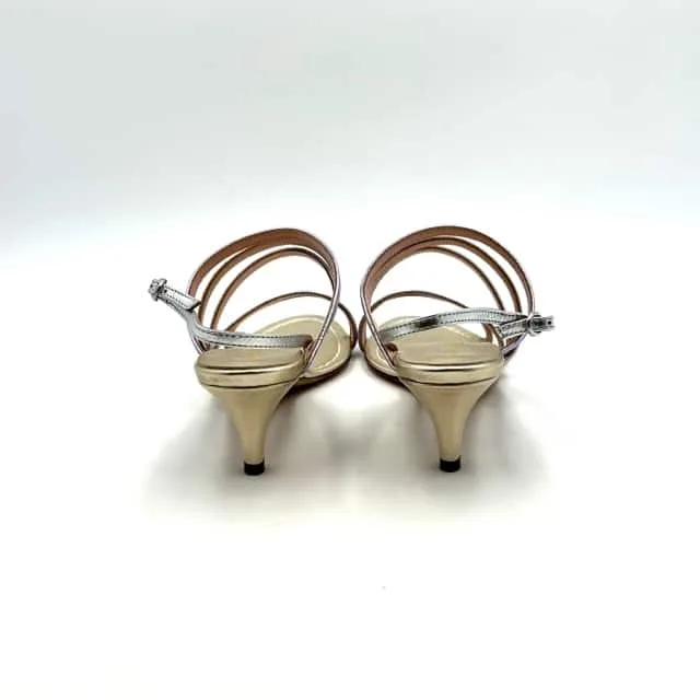 Sandalo Anna F in nappa laminata Platino, Lilla e Argento, tacco 6 cm art. 3662, foto 4 di 6