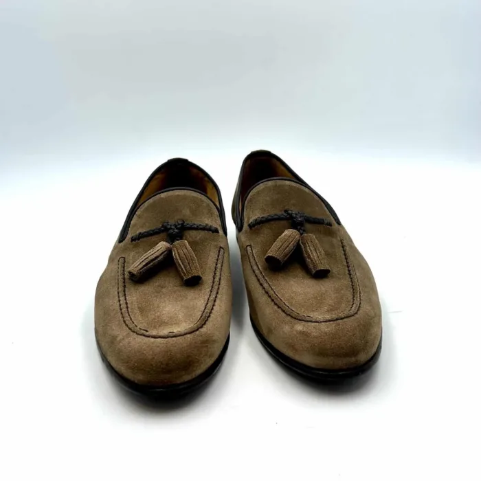 Mocassino con Nappine Barrett in camoscio Beige art 201U056.33, foto 2 di 5