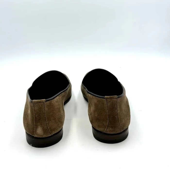 Mocassino con Nappine Barrett in camoscio Beige art 201U056.33, foto 4 di 5
