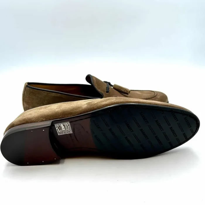 Mocassino con Nappine Barrett in camoscio Beige art 201U056.33, foto 5 di 5