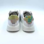 Sneakers Donna Philippe Model Temple in pelle Bianca con spoiler Camouflage Rosa/Verde art. BTLD VC10 - immagine 4