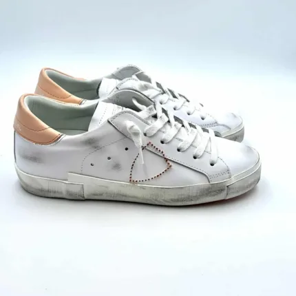 Sneakers Donna Philippe Model Paris Prsx in pelle bianca con dettagli Rosa art. PRLD VB29