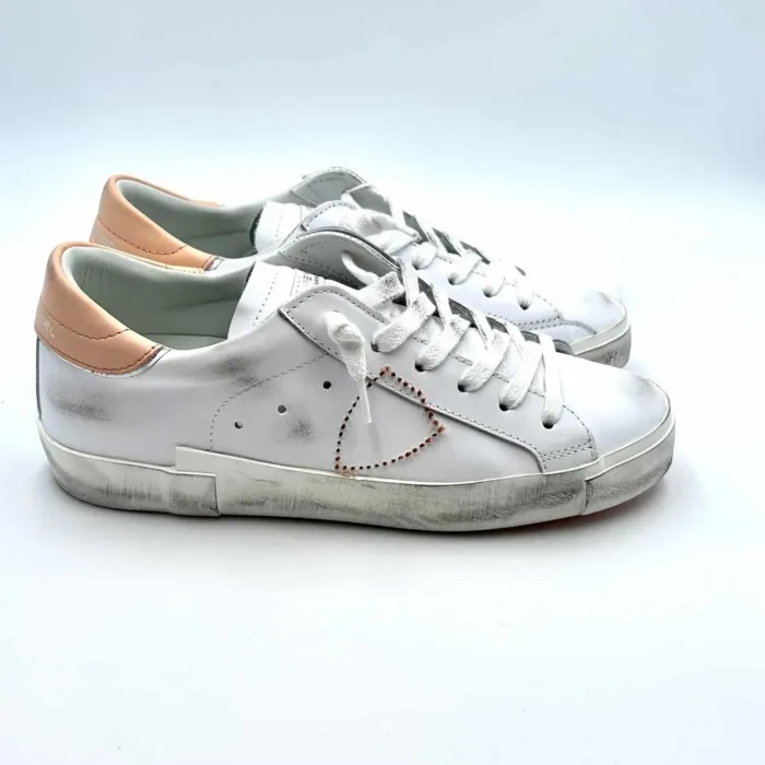 Sneakers Donna Philippe Model Paris Prsx in pelle bianca con dettagli Rosa art. PRLD VB29, foto 1 di 5