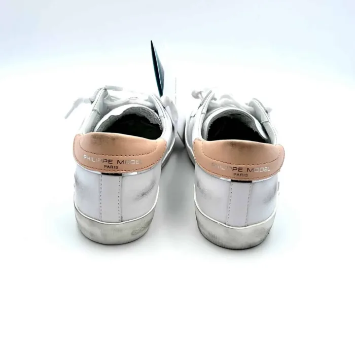 Sneakers Donna Philippe Model Paris Prsx in pelle bianca con dettagli Rosa art. PRLD VB29, foto 3 di 5