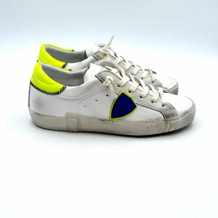 Sneakers Donna Philippe Model Paris Prsx in pelle bianca con dettagli Gialli art. PRLD WNN4