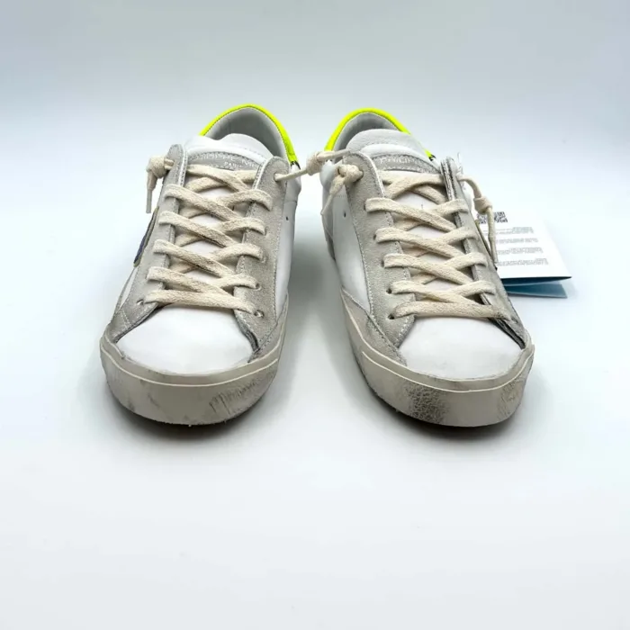 Sneakers Donna Philippe Model Paris Prsx in pelle bianca con dettagli Gialli art. PRLD WNN4, foto 3 di 5