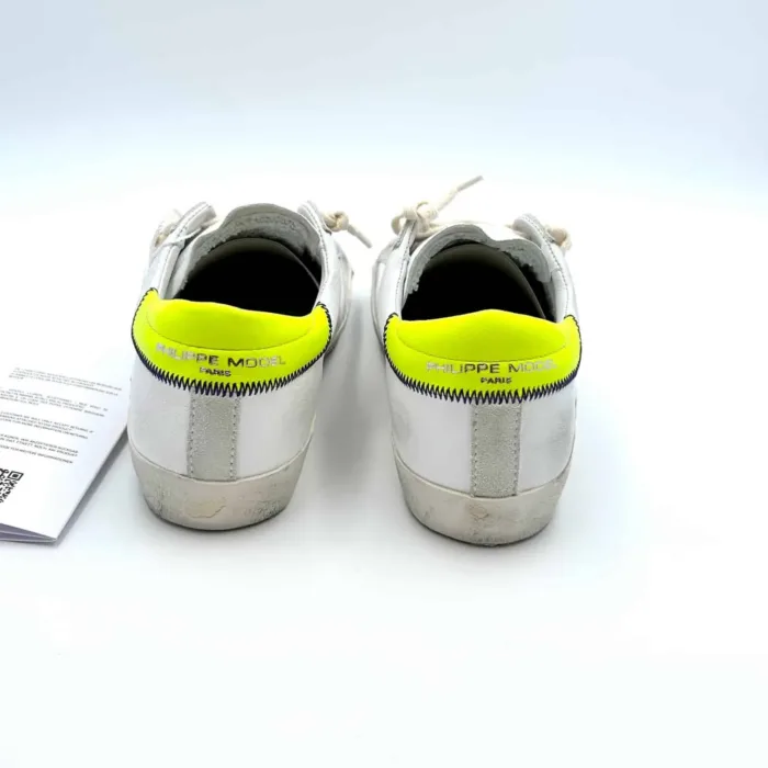 Sneakers Donna Philippe Model Paris Prsx in pelle bianca con dettagli Gialli art. PRLD WNN4, foto 5 di 5