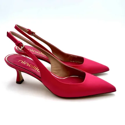 Slingback Ninalilou in Nappa Fucsia e tacco 6 cm cod 331270M5 art MYA 555