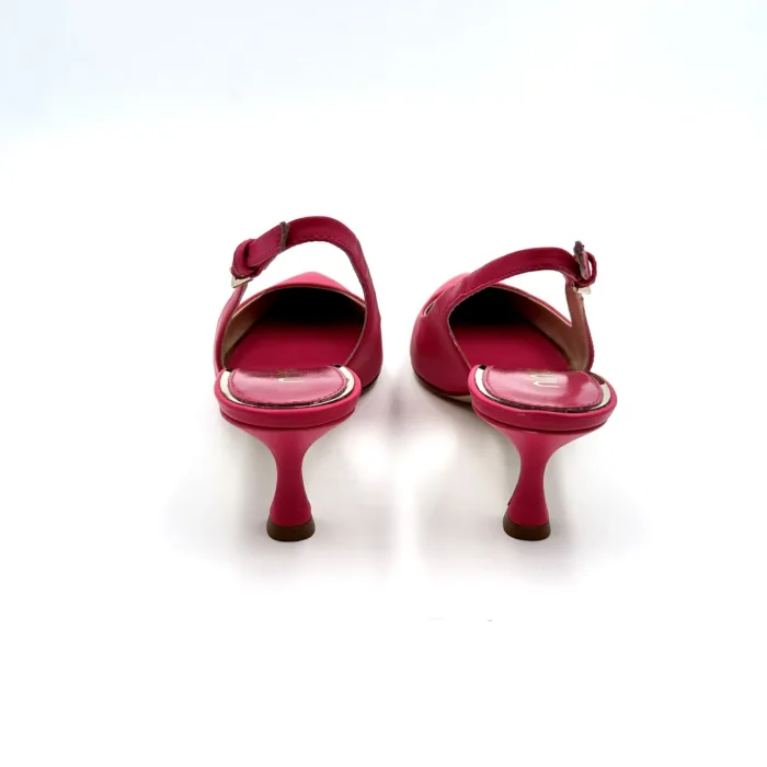Slingback Ninalilou in Nappa Fucsia e tacco 6 cm cod 331270M5 art MYA 555, foto 4 di 5