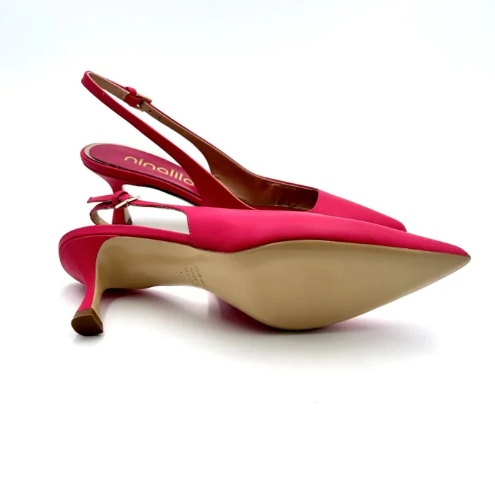 Slingback Ninalilou in Nappa Fucsia e tacco 6 cm cod 331270M5 art MYA 555, foto 5 di 5