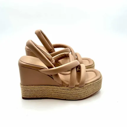 Sandali con zeppa In Corda Paloma Barcelò in nappa Nocciola, zeppa 11 cm e plateau 4 cm art. 3122584 Iggy