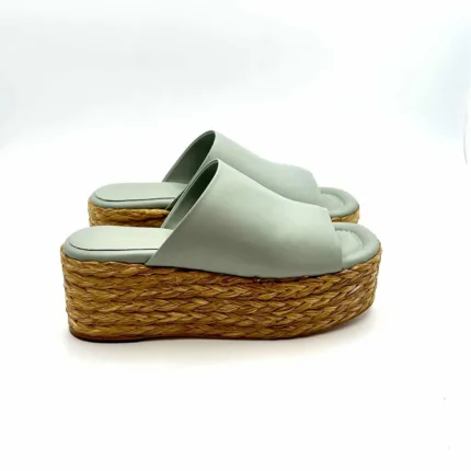 Sandali con zeppa In Rafia Paloma Barcelò in nappa Verde Acqua, zeppa 7 cm art. 3922692 Aryn