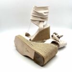 Sandali con zeppa Paloma Barcelò in nappa Avorio, zeppa 11 cm e plateau 3 cm art. 2622572 UNE - immagine 5