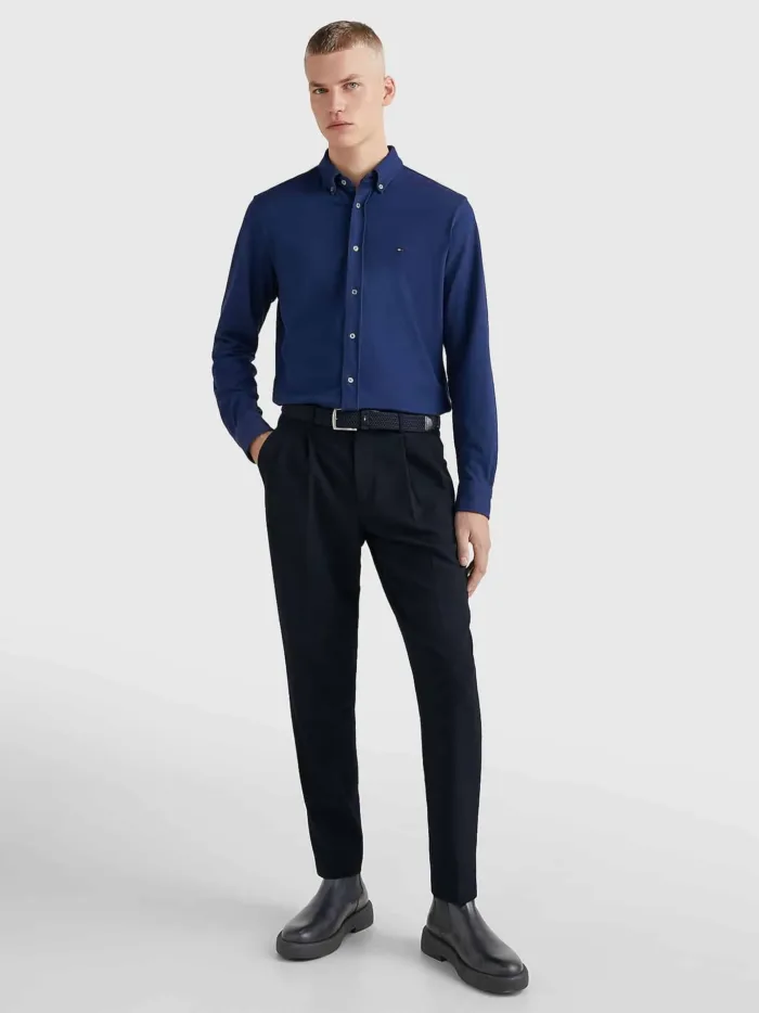 Camicia Tommy Hilfiger in pique Blu art. MW0MW28331DY4, foto 3 di 5