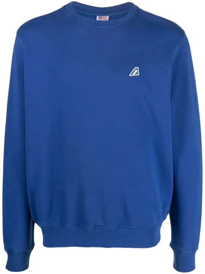 Felpa senza cappuccio Autry in cotone Blu con logo Bianco art. SWTM 2402, foto 1 di 1