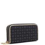 Portafoglio Pollini Donna Stampa Heritage Nero con dettagli Avorio con doppia zip art. TE9002PP02Q1100C