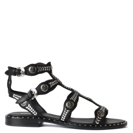 Sandalo ASH in nappa Nero,  tacco 2 cm art. Ash Pacha