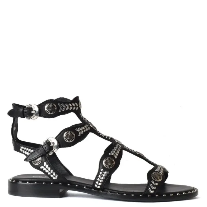 Sandalo ASH in nappa Nero,  tacco 2 cm art. Ash Pacha, foto 1 di 4