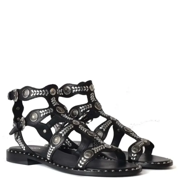 Sandalo ASH in nappa Nero,  tacco 2 cm art. Ash Pacha, foto 3 di 4