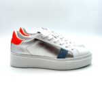 Sneakers Donna Crime in pelle Argentata con Spoiler Arancione art. 23450PP4.25