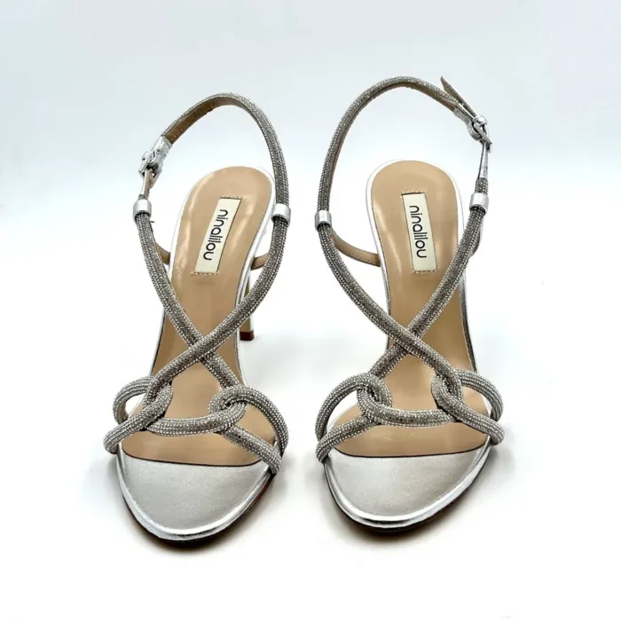 Sandalo Gioiello Ninalilou Argento Tacco 9cm art 321019L9, foto 2 di 5