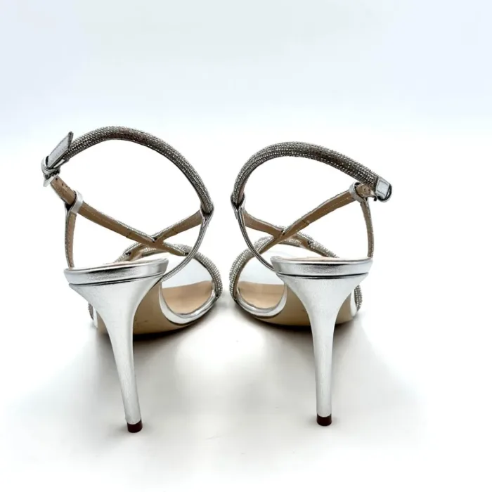 Sandalo Gioiello Ninalilou Argento Tacco 9cm art 321019L9, foto 4 di 5