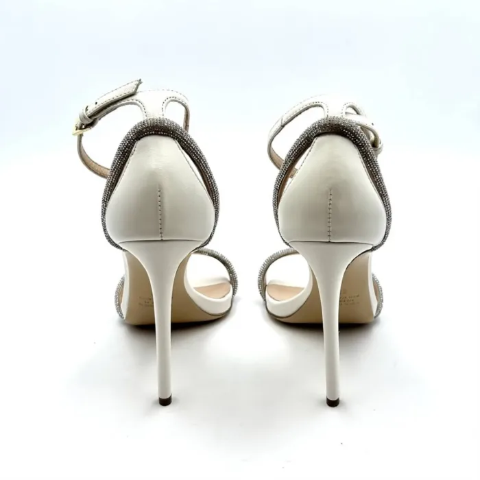 Sandalo Gioiello Ninalilou  Nappa Bianco tacco 11cm e plateau 1,5cm art 321007, foto 4 di 5