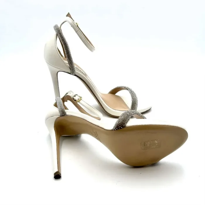 Sandalo Gioiello Ninalilou  Nappa Bianco tacco 11cm e plateau 1,5cm art 321007, foto 5 di 5