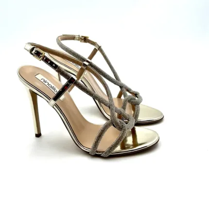 Sandali Gioiello Ninalilou Platino Tacco 10 cm art 321019LY