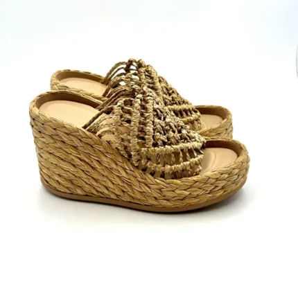 Sandali con zeppa Paloma Barcelò in Rafia, tacco 10 cm con plateau 5 cm art 432362 KENYA