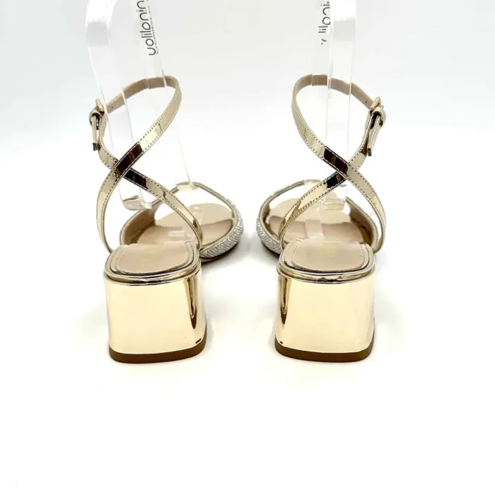 Sandalo Gioiello Ninalilou in pelle Specchio Platino tacco 5 cm art 331098b5, foto 4 di 6