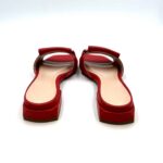 Ciabatta Lorenzo Mari In Pelle Rossa, Morsetto Gioiello Tacco 3 cm art. Samu 01 - immagine 4