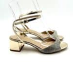 Sandalo Gioiello Ninalilou in pelle Specchio Platino tacco 5 cm art 331098b5