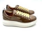 Sneakers Beatrice Lorenzo Mari In Vernice Tortora,Zeppa 4 cm