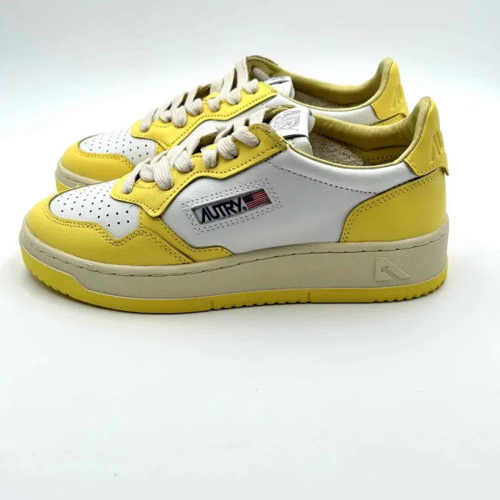 Sneakers Autry Donna Bicolor Bianca Giallo art. AULW WB23, foto 3 di 5
