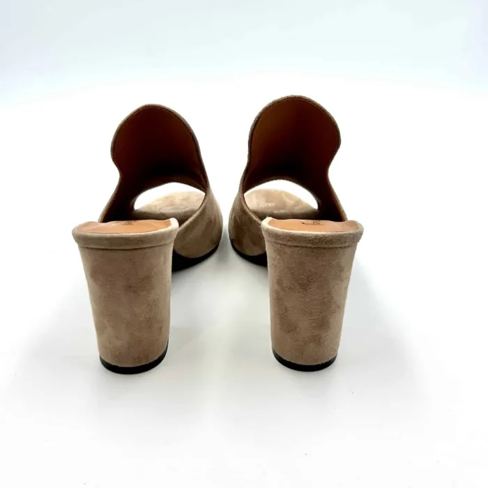 Sabot Mules Via Roma 15 in Camoscio New Biscuits Tacco 8cm art 2646, foto 4 di 5