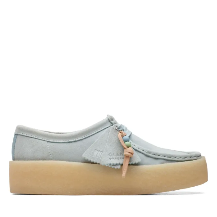 Mocassino Donna Clarks Wallabee Cup in Pelle Scamosciata Azzurro Cielo, foto 1 di 7